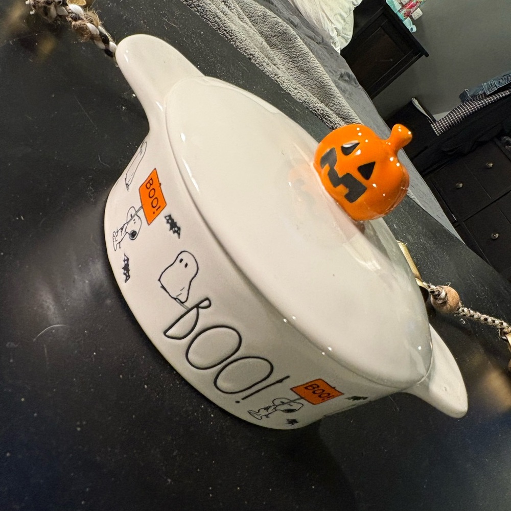 Rae Dunn White and Orange Halloween Casserole Dish